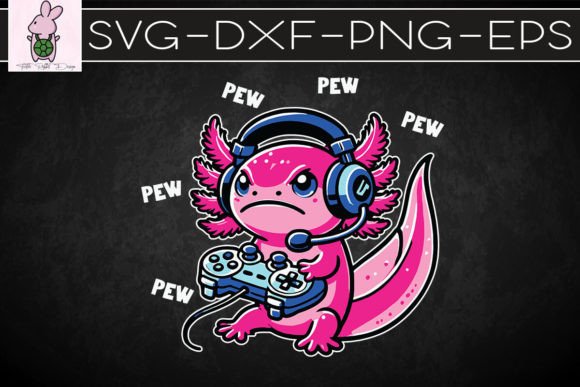 Axolotl Gaming Kids Cute Axolotl SVG: Graphics for Crafts
