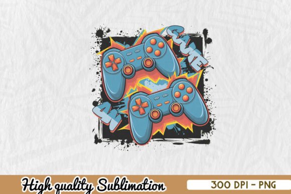 Game On Retro Gaming PNG for Crafts & Graphics