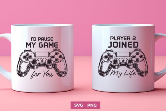 Gamer Couple Graphics for Crafts & Web Design