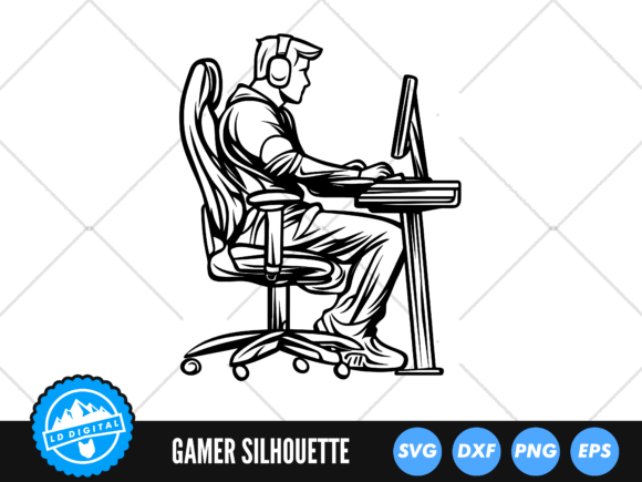 Gamer SVG Cut File, Gaming Desk Graphics & Crafts