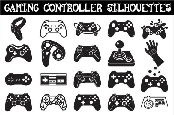 Gaming Controller Silhouettes: Graphics for Crafts
