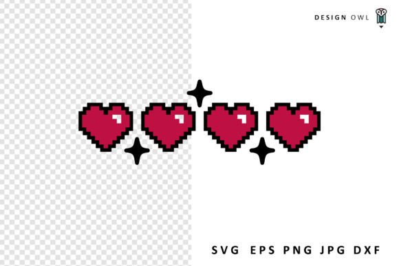 Pixel Hearts SVG for Crafts & Graphics