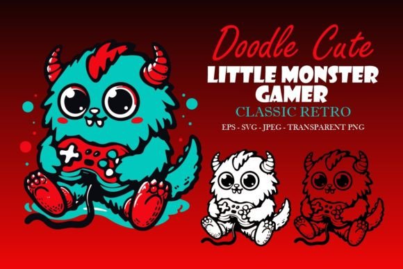 Retro Doodle Cute Little Monster Gamer 3 Review