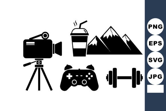Retro Gaming & Outdoor Icons: Graphics for Crafts
