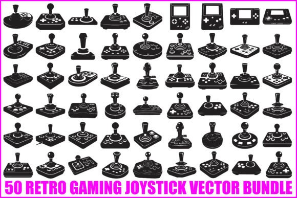 Retro Joystick Graphics for Crafts