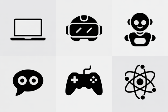 Tech Gaming Icons: Graphics for Crafts